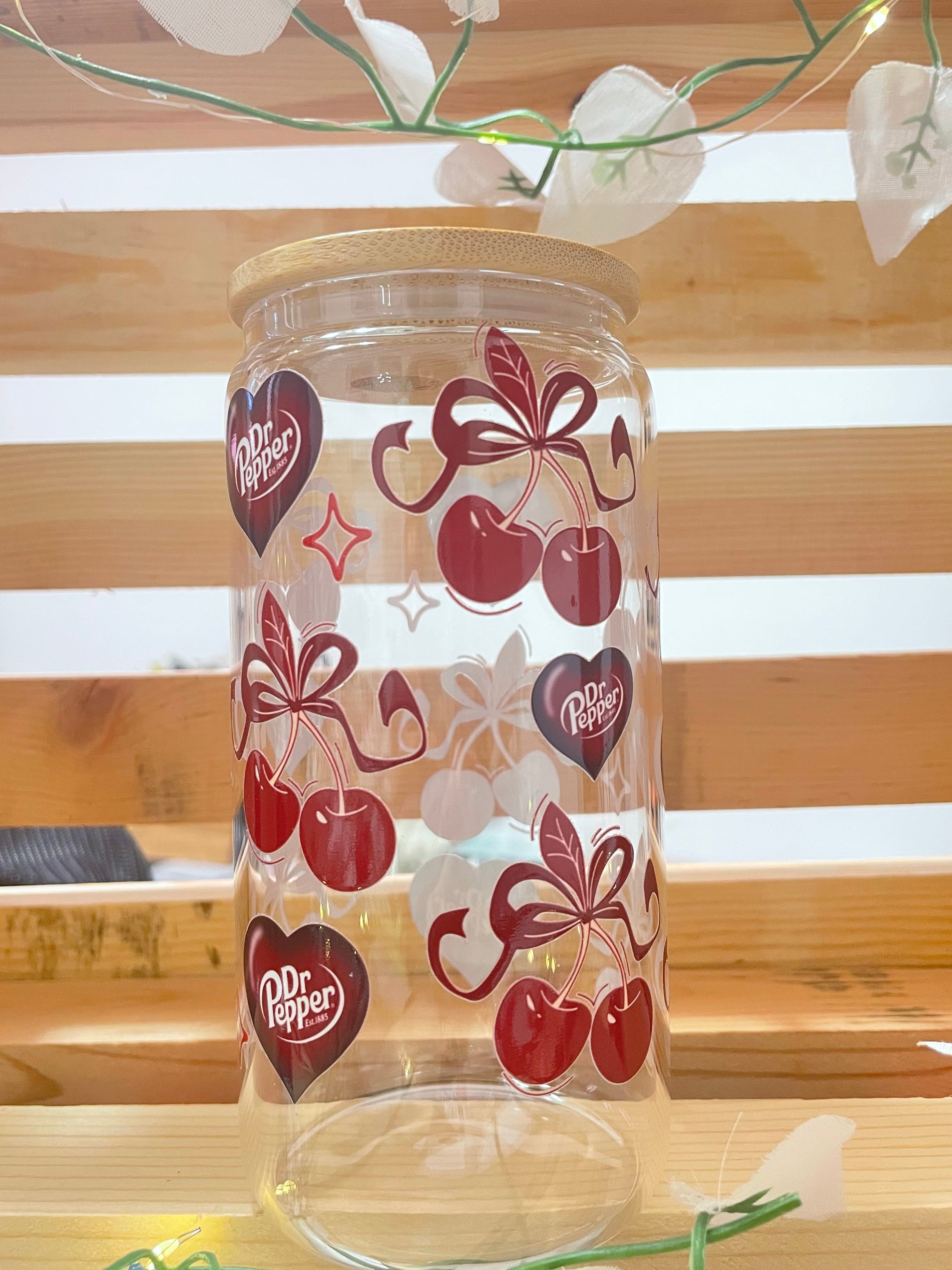 Dr Pepper Inspired Glass Cup
