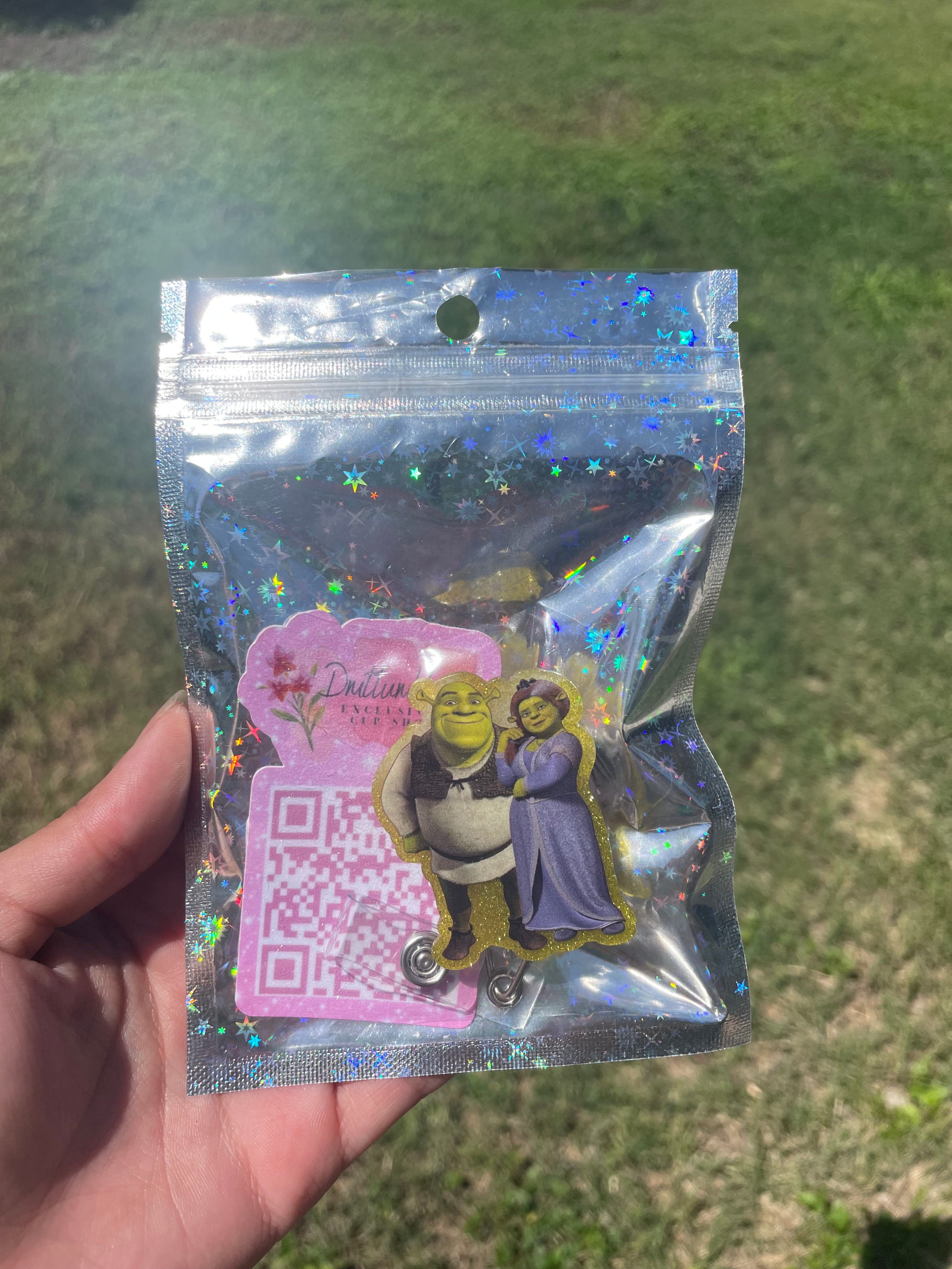 Shrek Glitter badge reel
